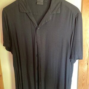 Asos Black Button Down Shirt, Short Sleeve, SM